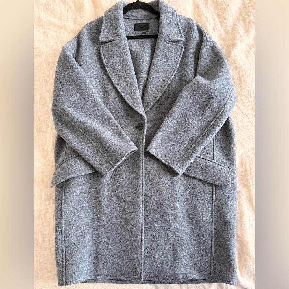 Isabel Marant Coat - Gray Wool Oversize Size 38 NWT - Picture 3 of 5